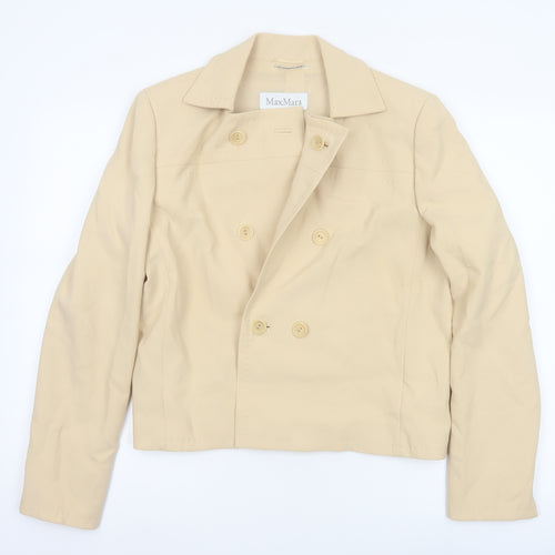 Max Mara Women’s Beige UK 12 Cropped Double-Breasted Jacket