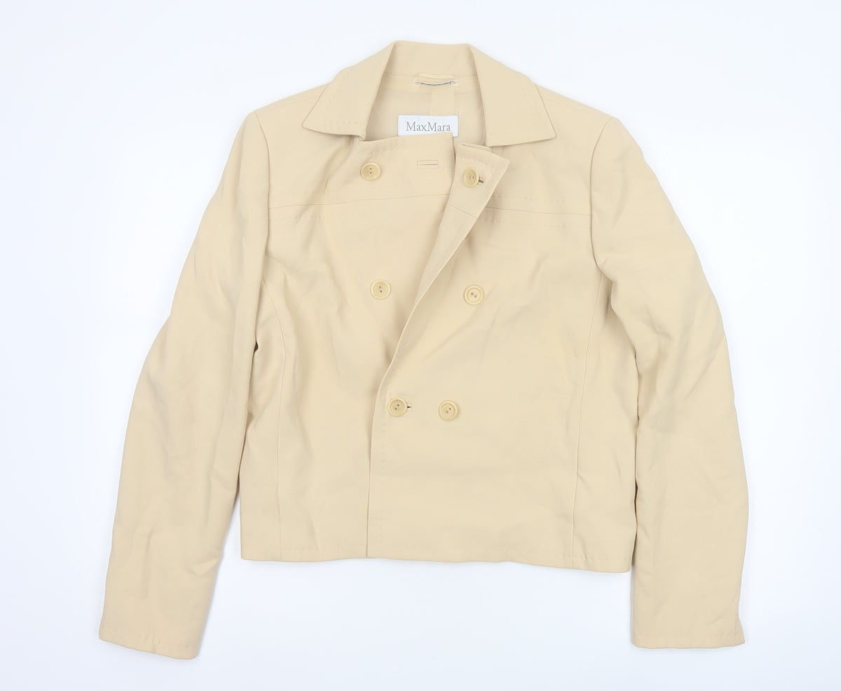 Max Mara Women’s Beige UK 12 Cropped Double-Breasted Jacket