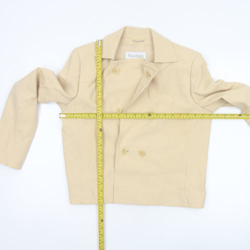 Max Mara Women’s Beige UK 12 Cropped Double-Breasted Jacket