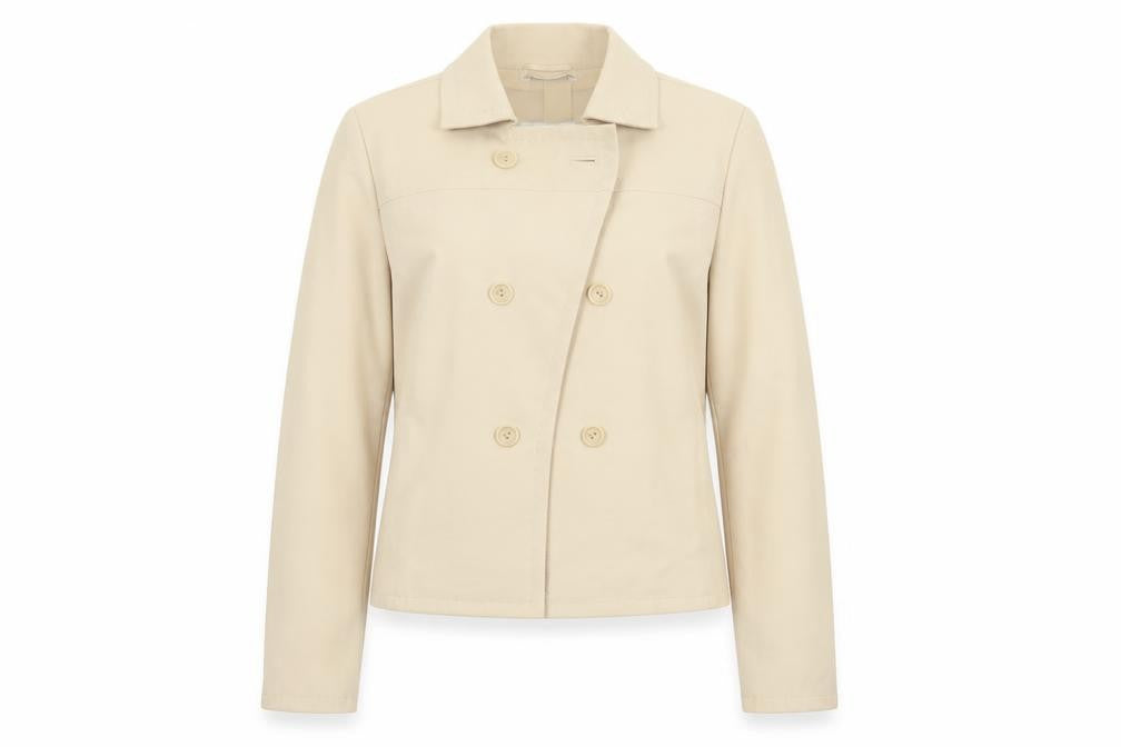 Max Mara Women’s Beige UK 12 Cropped Double-Breasted Jacket