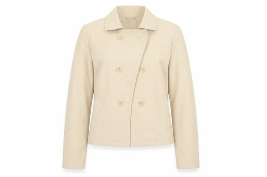 Max Mara Women’s Beige UK 12 Cropped Double-Breasted Jacket