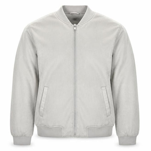 Primark Men Grey M Faux Suede Bomber Jacket Full Zip