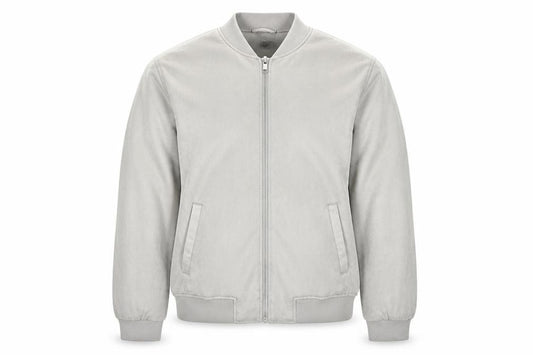 Primark Men Grey M Faux Suede Bomber Jacket Full Zip