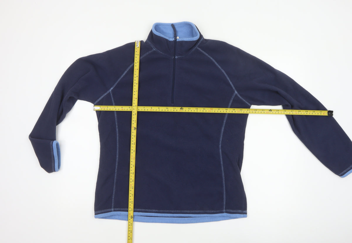 Close-up detail of Mountain Warehouse Women Blue UK 14 Fleece Half Zip Pullover Sweatshirt