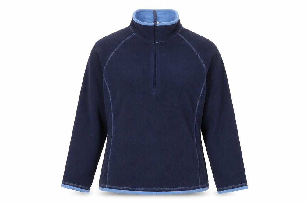 Front view of Mountain Warehouse Women Blue UK 14 Fleece Half Zip Pullover Sweatshirt