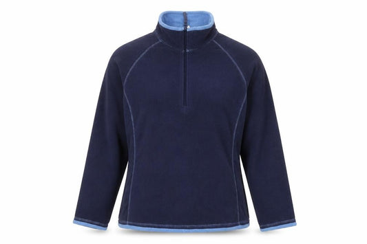 Front view of Mountain Warehouse Women Blue UK 14 Fleece Half Zip Pullover Sweatshirt