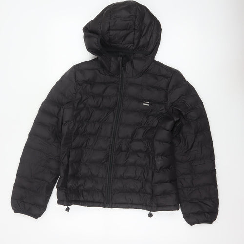 Levi's Women’s Black S Hooded Quilted Puffer Jacket Full Zip