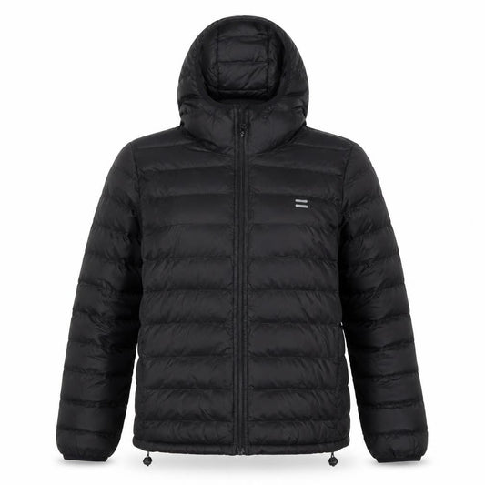 Front view of Levi's Women’s Black S Hooded Quilted Puffer Jacket Full Zip
