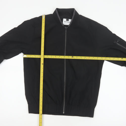Topman Men's Black XS Bomber Jacket Full Zip Lined