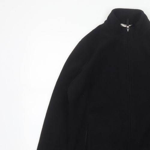 Marks and Spencer Women Black UK 16 Fleece Full Zip Jacket Pockets