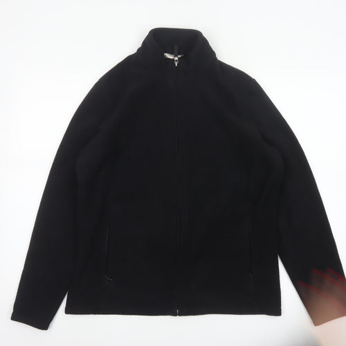 Marks and Spencer Women Black UK 16 Fleece Full Zip Jacket Pockets