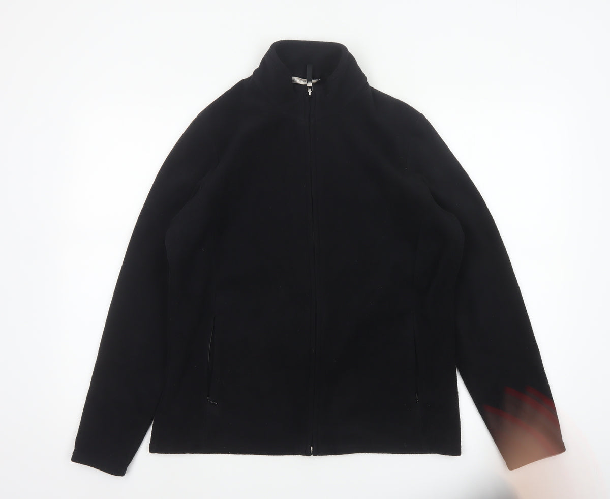 Marks and Spencer Women Black UK 16 Fleece Full Zip Jacket Pockets