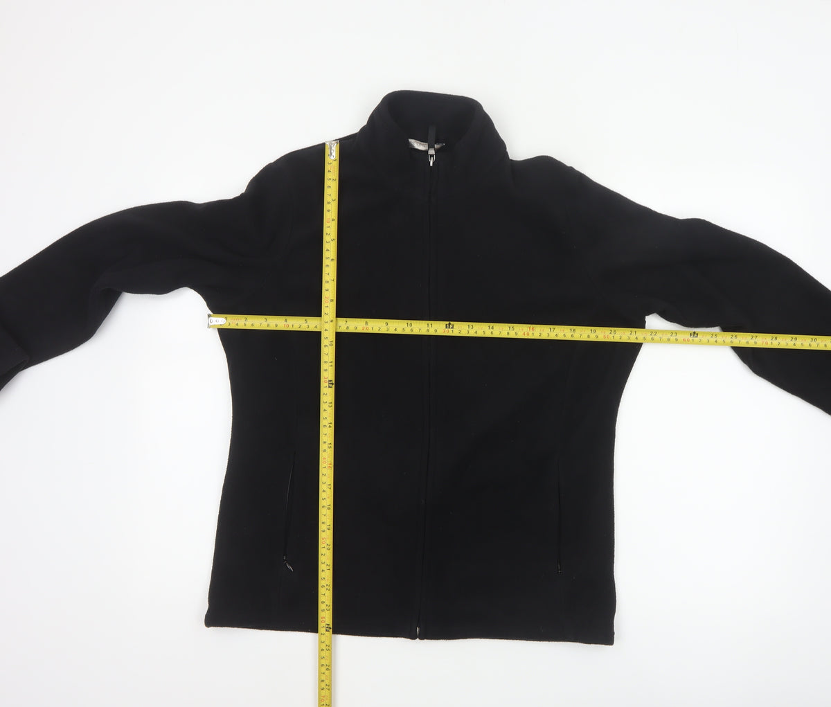 Marks and Spencer Women Black UK 16 Fleece Full Zip Jacket Pockets
