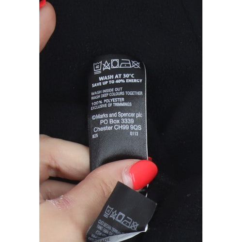 Marks and Spencer Women Black UK 16 Fleece Full Zip Jacket Pockets