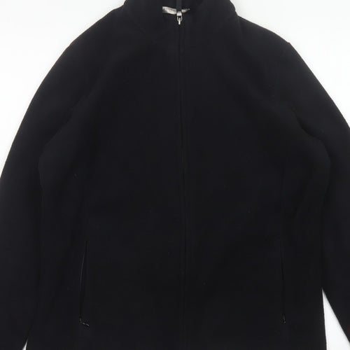 Marks and Spencer Women Black UK 16 Fleece Full Zip Jacket Pockets