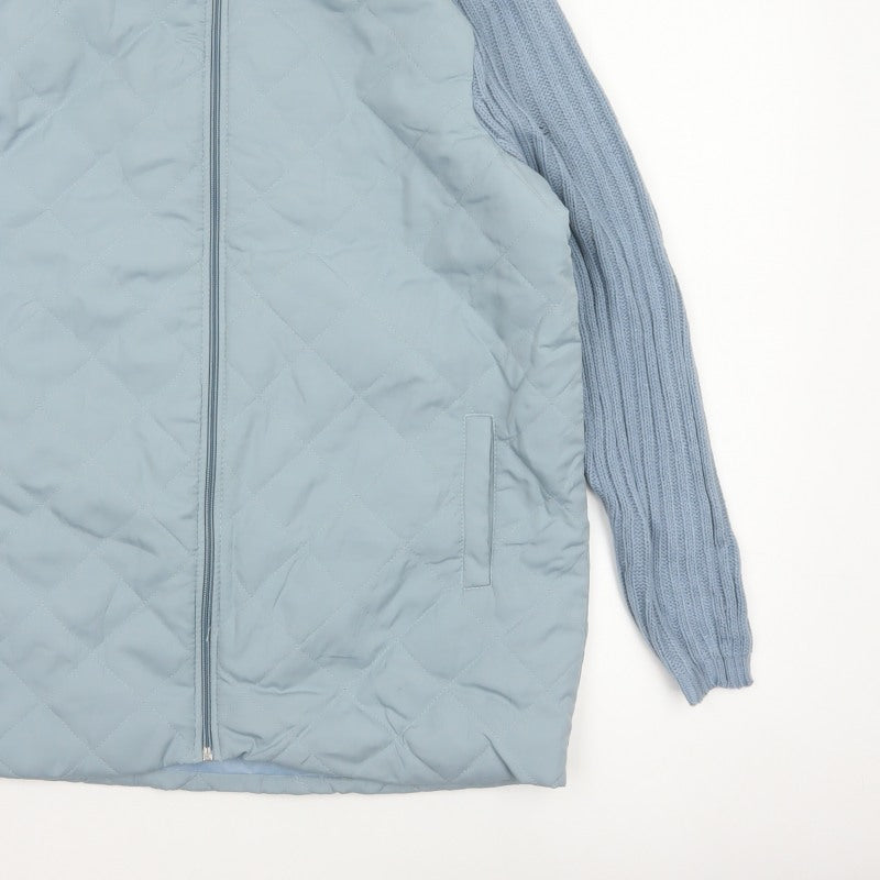 Anne de Lançay Women’s Blue M Quilted Knit Sleeve Zip Jacket