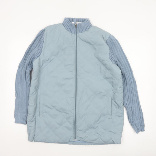 Anne de Lançay Women’s Blue M Quilted Knit Sleeve Zip Jacket