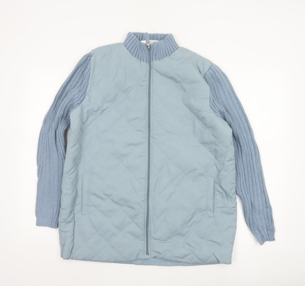 Anne de Lançay Women’s Blue M Quilted Knit Sleeve Zip Jacket