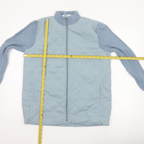 Anne de Lançay Women’s Blue M Quilted Knit Sleeve Zip Jacket