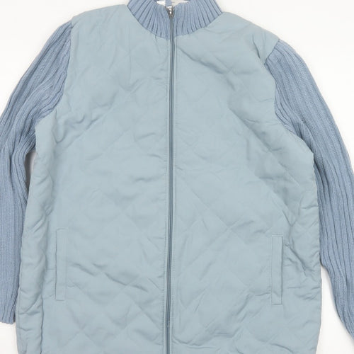 Anne de Lançay Women’s Blue M Quilted Knit Sleeve Zip Jacket