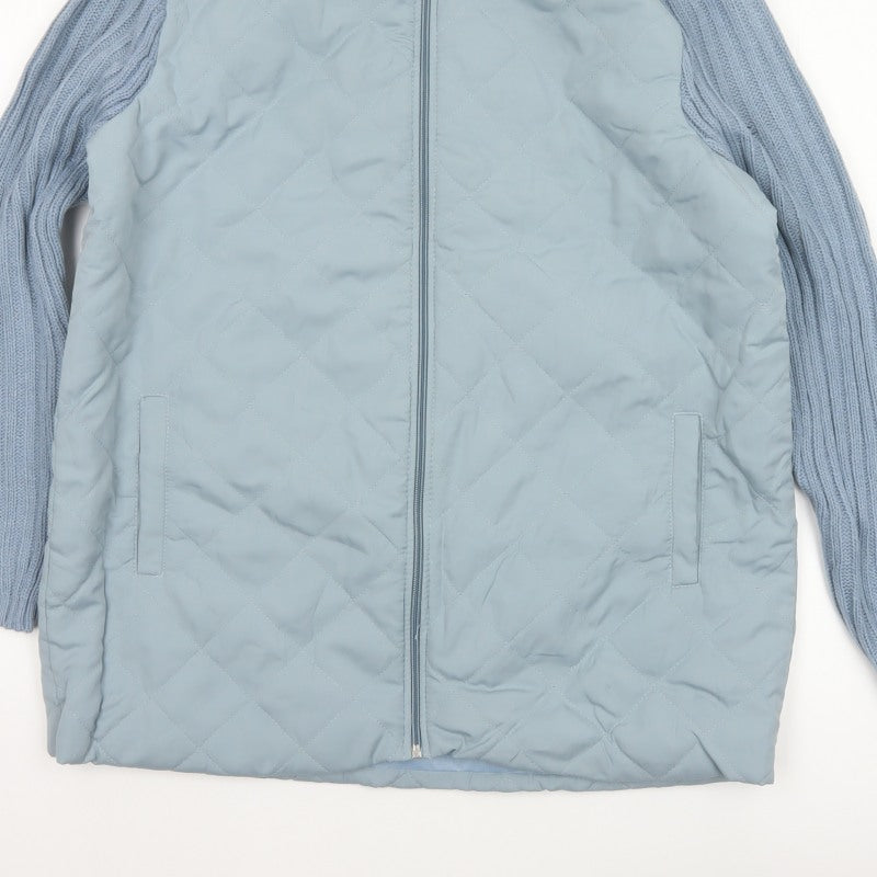 Anne de Lançay Women’s Blue M Quilted Knit Sleeve Zip Jacket