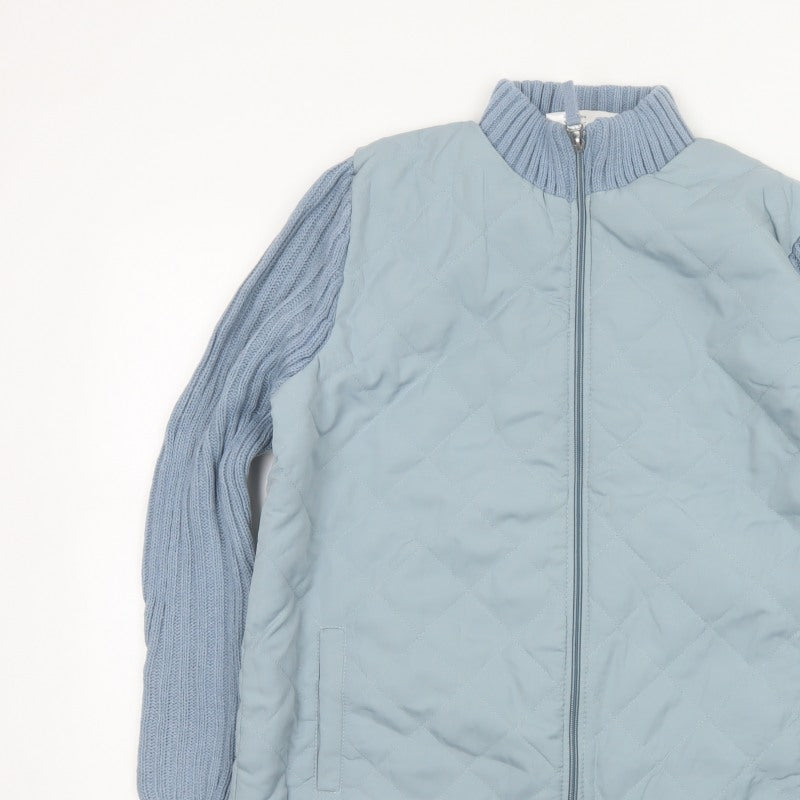 Anne de Lançay Women’s Blue M Quilted Knit Sleeve Zip Jacket