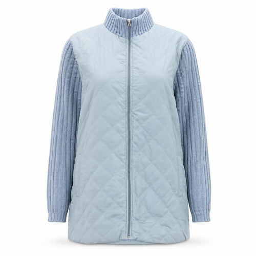 Anne de Lançay Women’s Blue M Quilted Knit Sleeve Zip Jacket