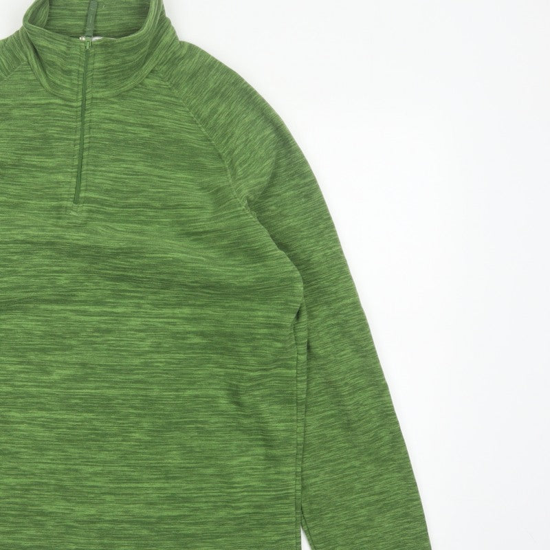 Mountain Warehouse Men’s Green M 1/4 Zip Fleece Sweatshirt Hiking