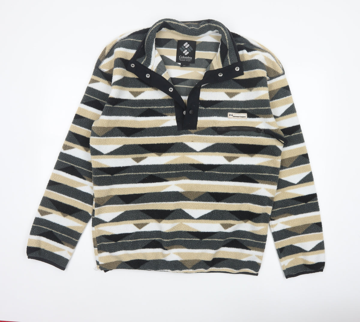 Columbia Men's Multicoloured M Geometric Fleece Pullover Sweatshirt
