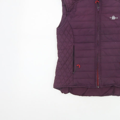 1968 Women’s Purple XS Quilted Padded Bodywarmer Gilet Zip Pockets