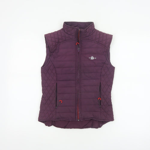 1968 Women’s Purple XS Quilted Padded Bodywarmer Gilet Zip Pockets