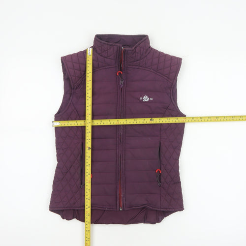 1968 Women’s Purple XS Quilted Padded Bodywarmer Gilet Zip Pockets