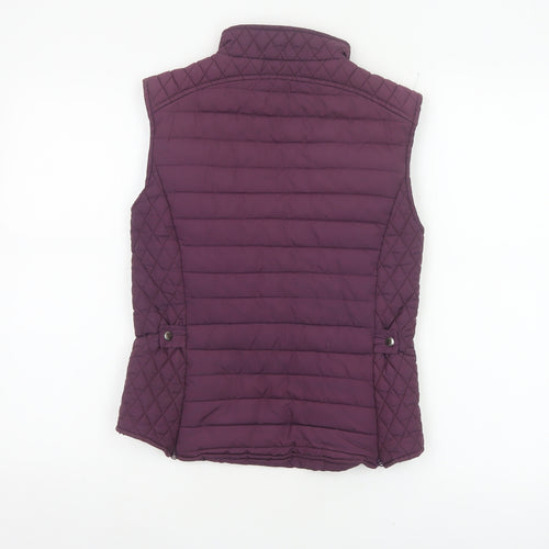 1968 Women’s Purple XS Quilted Padded Bodywarmer Gilet Zip Pockets