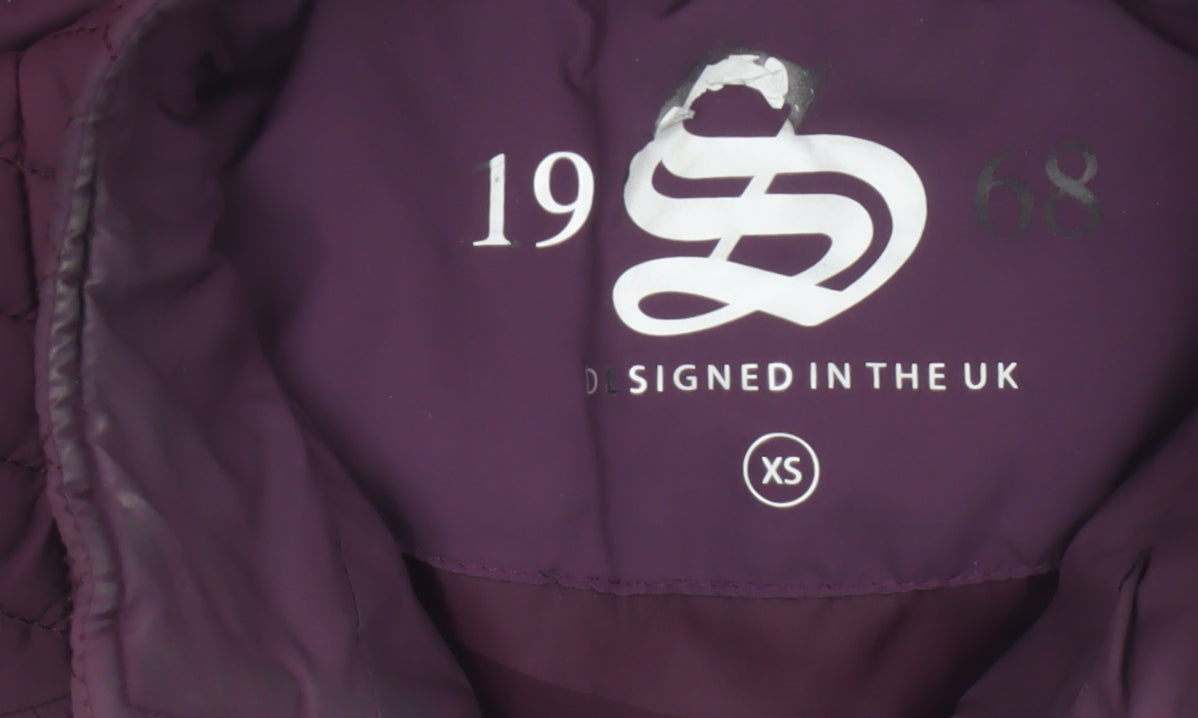 1968 Women’s Purple XS Quilted Padded Bodywarmer Gilet Zip Pockets