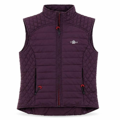 1968 Women’s Purple XS Quilted Padded Bodywarmer Gilet Zip Pockets