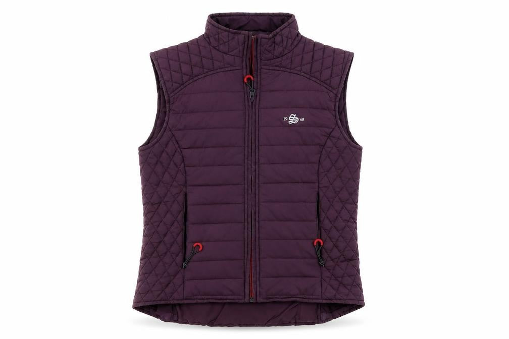 1968 Women’s Purple XS Quilted Padded Bodywarmer Gilet Zip Pockets