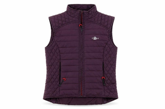 Front view of 1968 Women’s Purple XS Quilted Padded Bodywarmer Gilet Zip Pockets