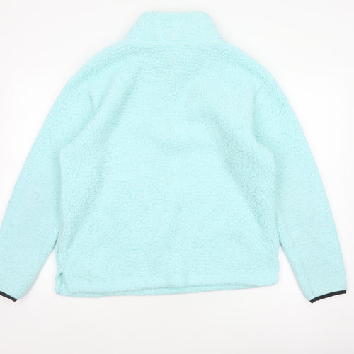 Victoria's Secret PINK Women Blue UK 10 1/4 Zip Fleece Sweatshirt