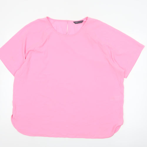 Marks and Spencer Women Pink UK 20 Dolman Sleeve Blouse