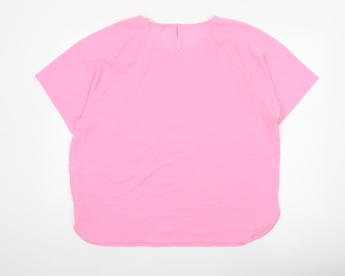 Marks and Spencer Women Pink UK 20 Dolman Sleeve Blouse