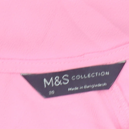Marks and Spencer Women Pink UK 20 Dolman Sleeve Blouse