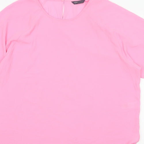 Marks and Spencer Women Pink UK 20 Dolman Sleeve Blouse