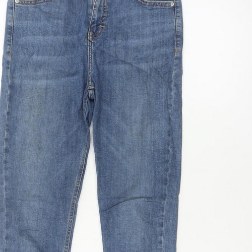 Topshop Moto Women Blue W28 L30 Skinny Mid Rise Frayed Hem Jeans