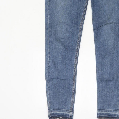 Topshop Moto Women Blue W28 L30 Skinny Mid Rise Frayed Hem Jeans