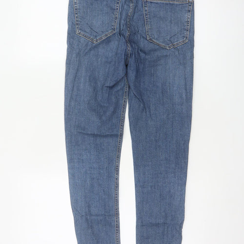 Topshop Moto Women Blue W28 L30 Skinny Mid Rise Frayed Hem Jeans