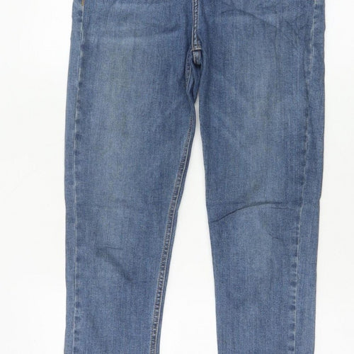 Topshop Moto Women Blue W28 L30 Skinny Mid Rise Frayed Hem Jeans
