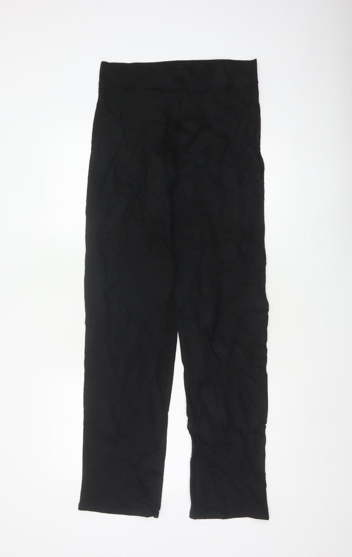 M&S Women’s Black Size 10 Long Straight Stretch Trousers