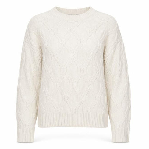 Marks and Spencer Women Ivory XS Cable-Knit Crew Neck Pullover Jumper