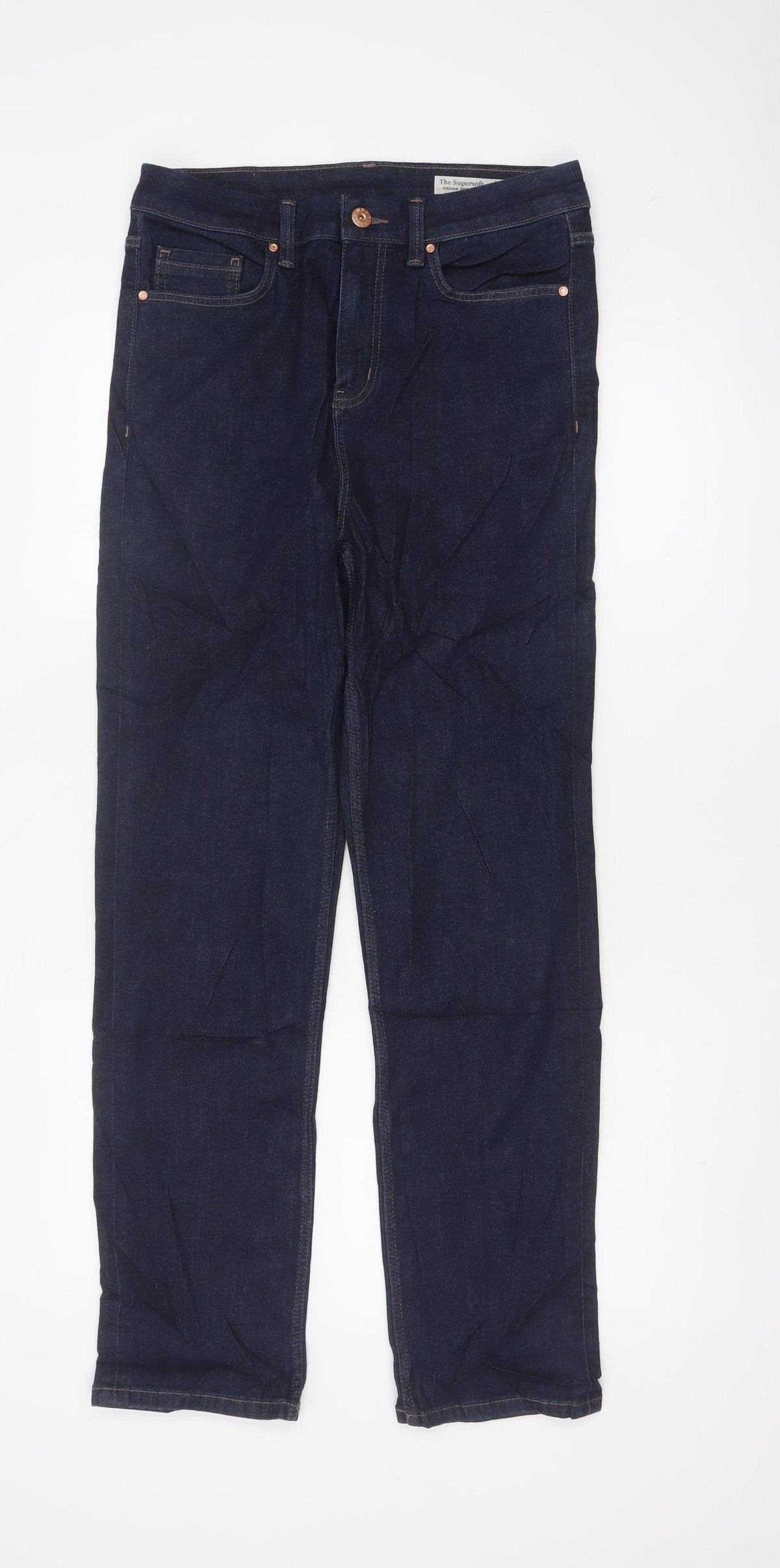 Marks and Spencer Women’s Blue UK 12 Regular Straight Stretch Jeans