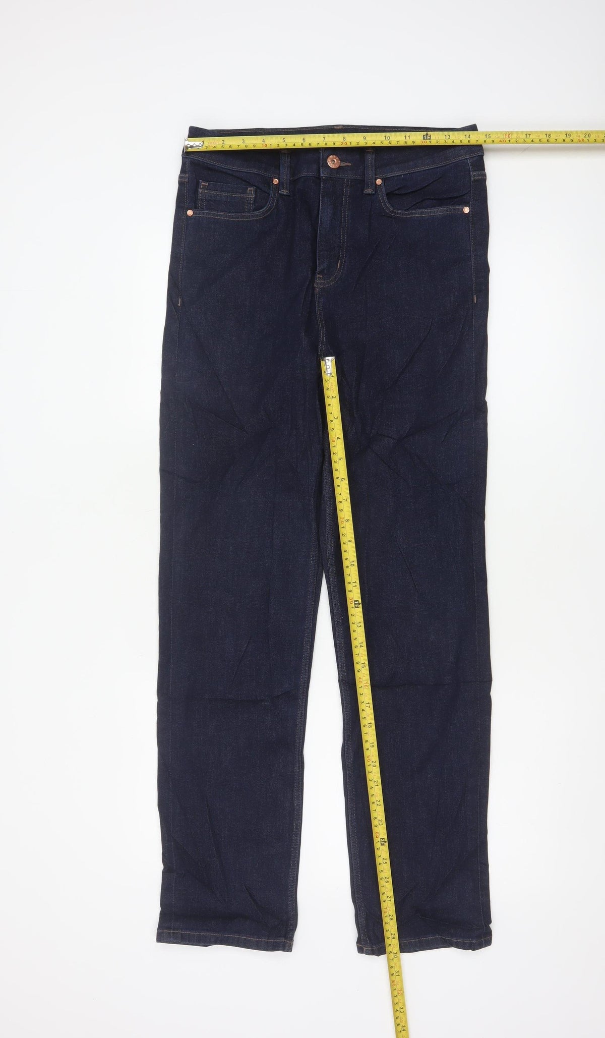 Marks and Spencer Women’s Blue UK 12 Regular Straight Stretch Jeans